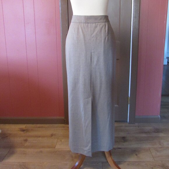 CASUAL CORNER Stretch Women's Beige Full Length Wool Skirt Lined Size-6 - Picture 3 of 12
